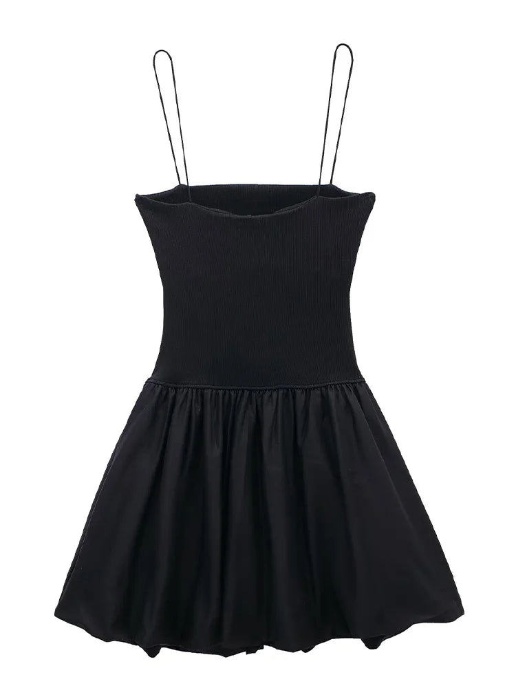 Vestido de Alça Fina com Babado