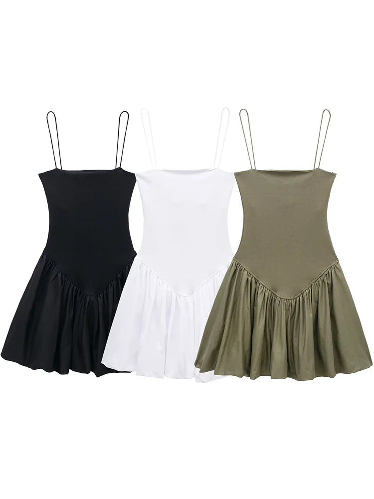 Vestido de Alça Fina com Babado