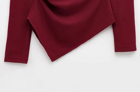 Blusa Feminina Assimétrica Manga Longa