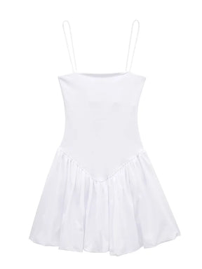Vestido de Alça Fina com Babado