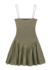 Vestido de Alça Fina com Babado