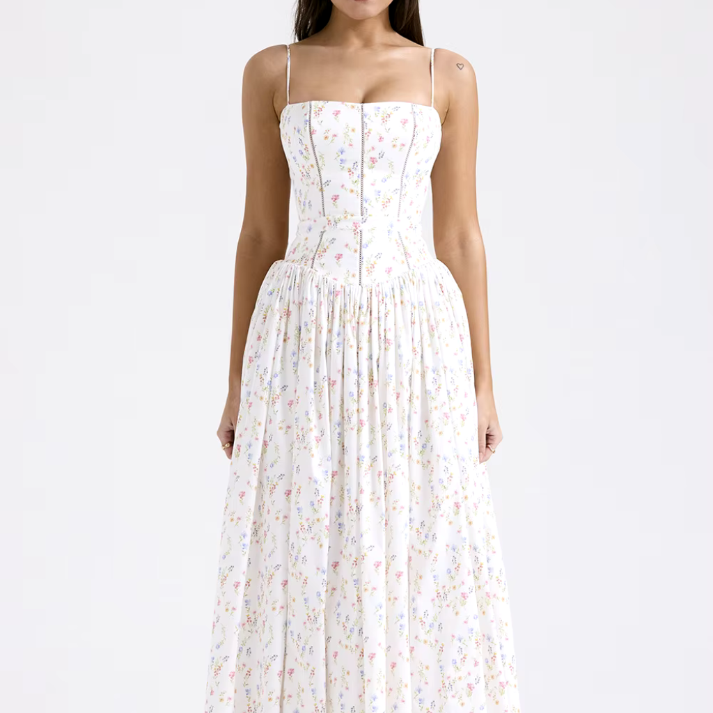Vestido Midi Estampa Floral