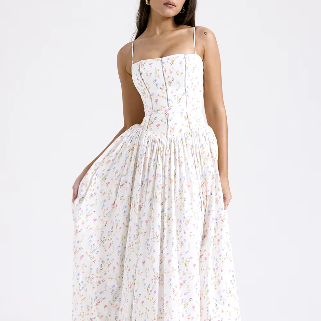 Vestido Midi Estampa Floral
